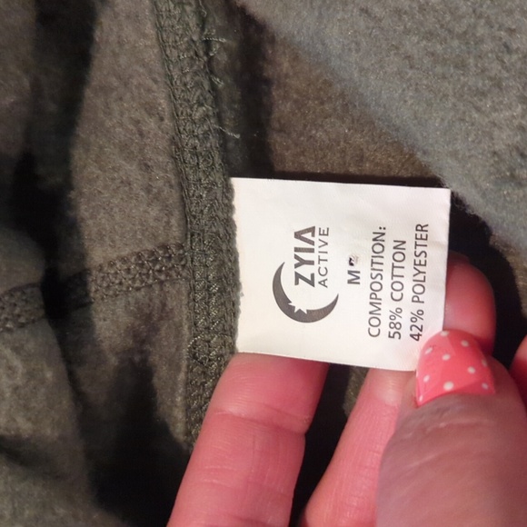 Zyia Hoodie Sweatshirt Women's Size Medium Green Pockets - Picture 8 of 12